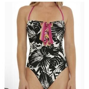 Trina Turk Lennox Bandeau lace up one piece swimsuit Size 4